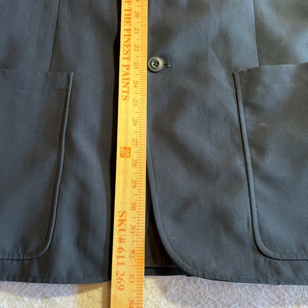 Duluth Trading Co Mens 44 Tall‎ Blue Polyester Blazer Jacket Workwear Outerwear